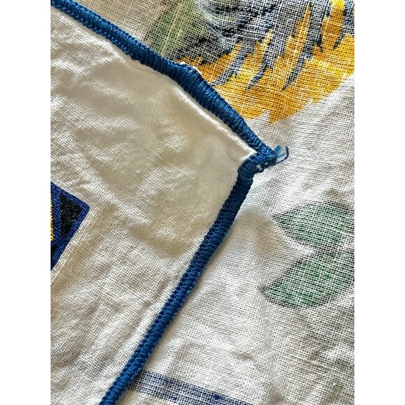 Italian Floral Cotton Tablecloth 58x48 Blue Red White Orange Green Boho Party - Picture 16 of 16